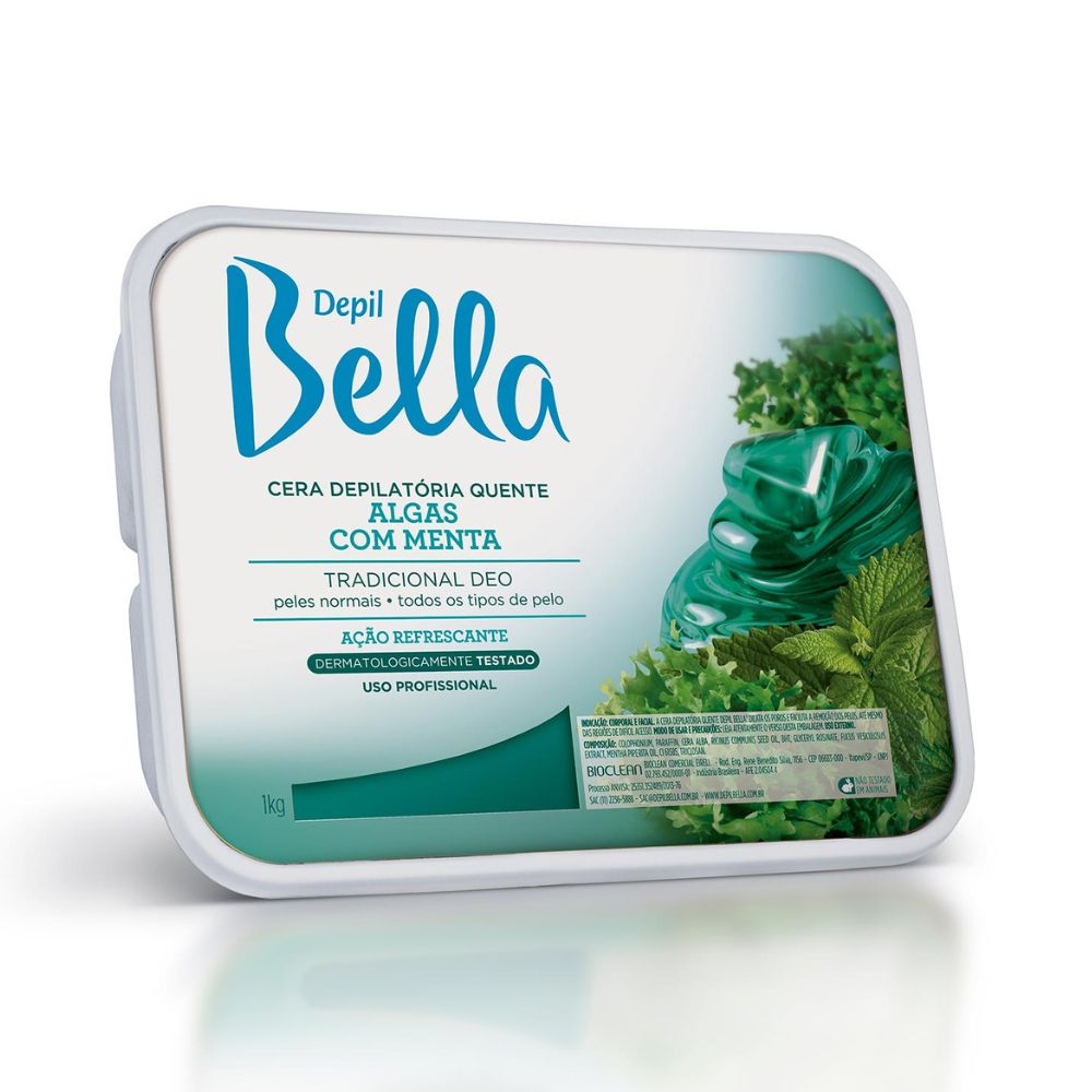 Cera Depilatória Depil Bella Algas com Menta 1000 g