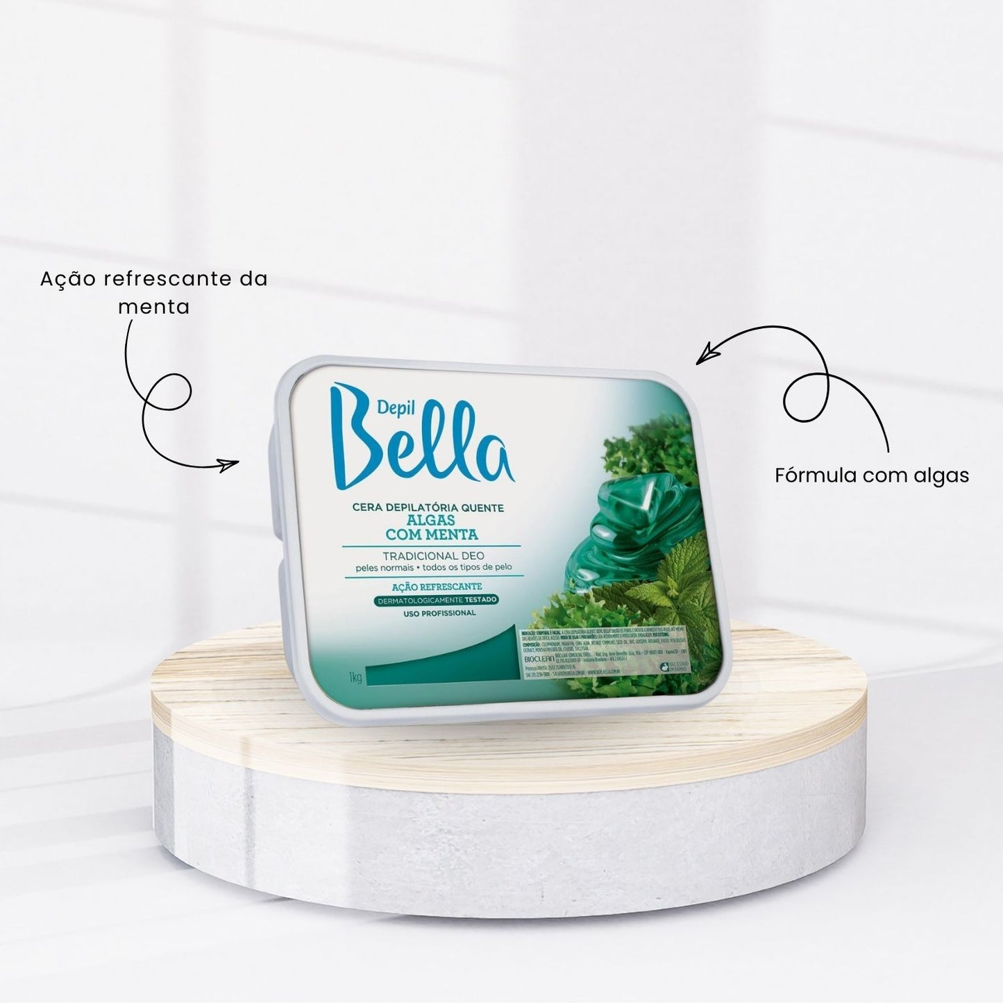 Cera Depilatória Depil Bella Algas com Menta 1000 g