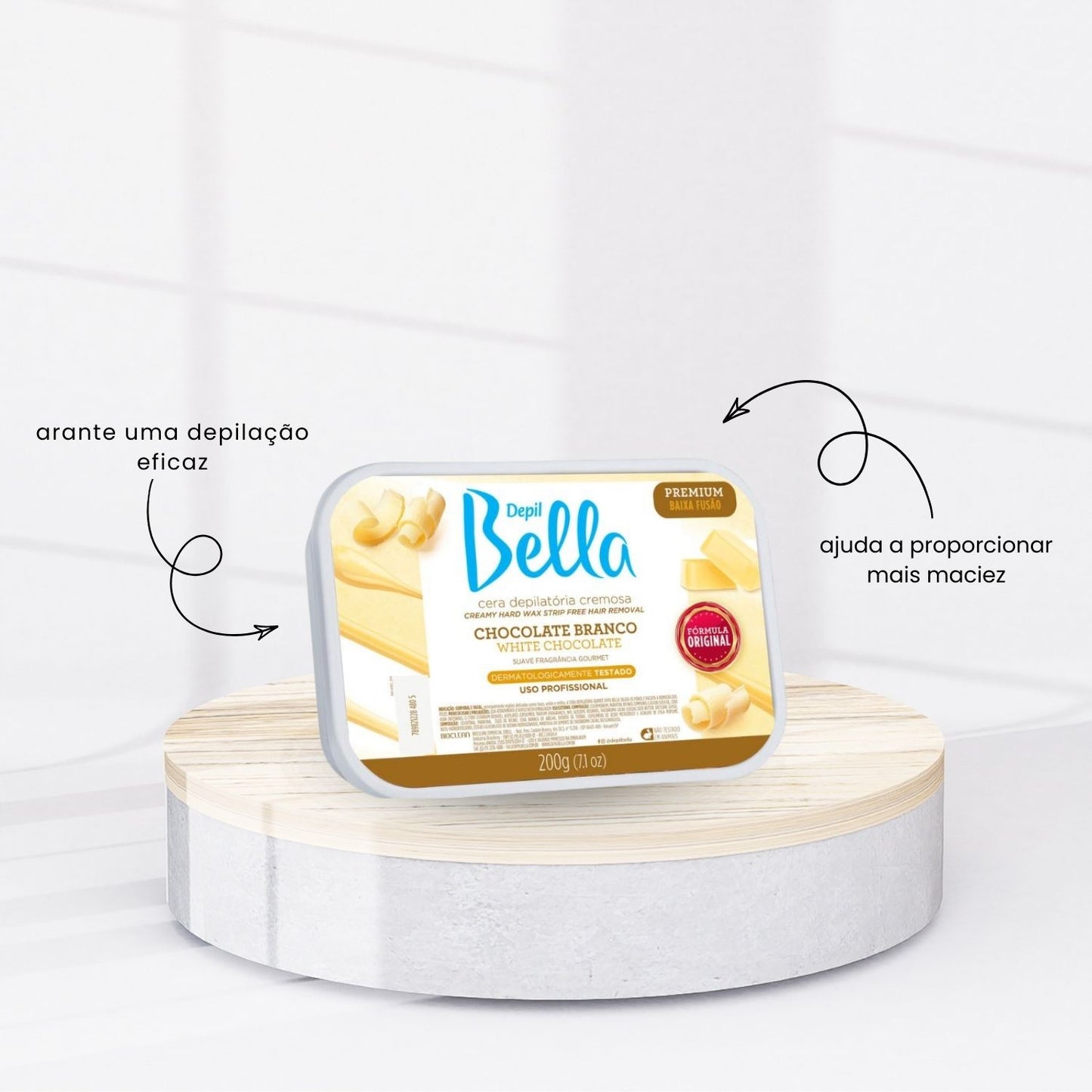 Cera Depilatória Depil Bella Chocolate Branco 200 g