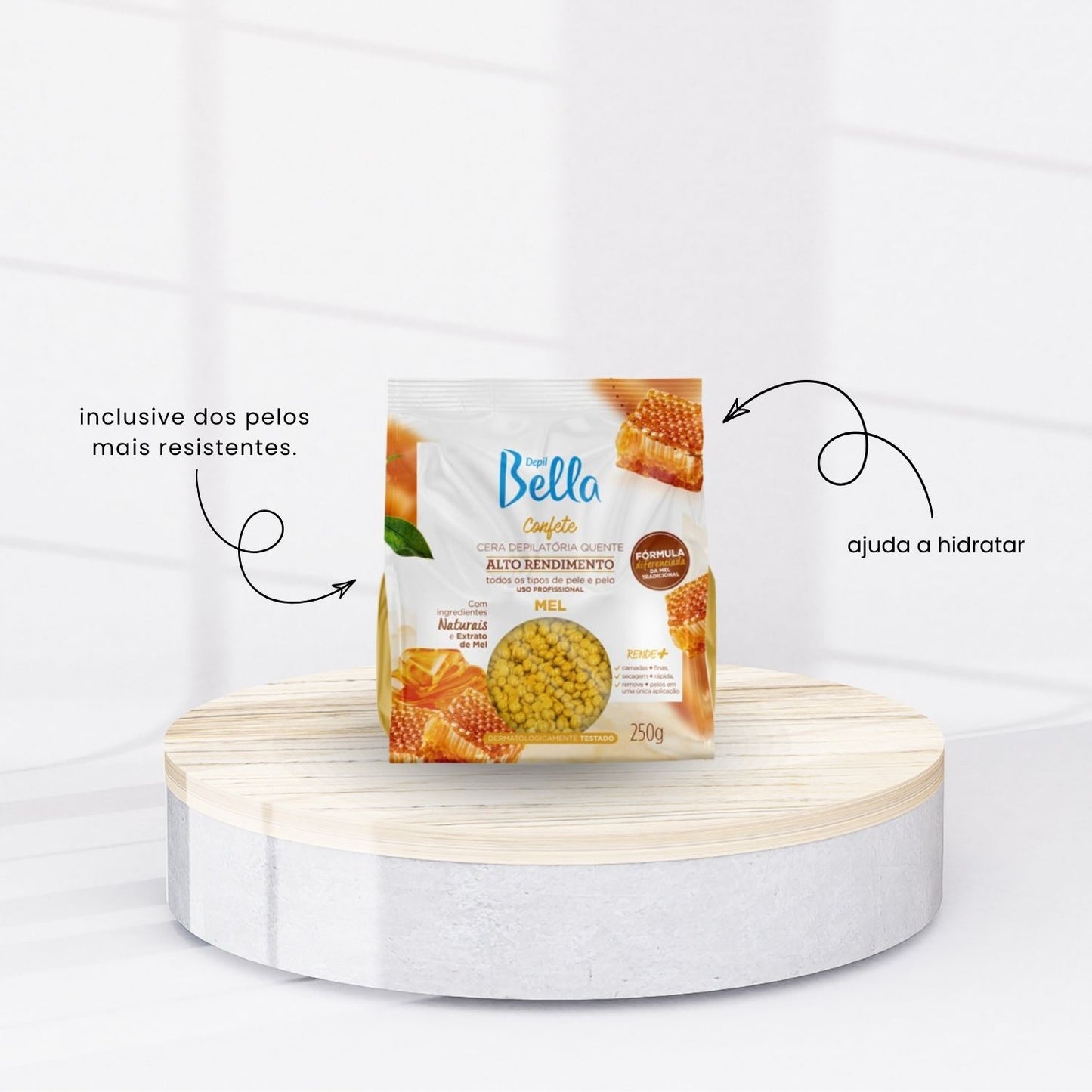 Cera Depilatória Depil Bella Quente Confete Mel 250 g