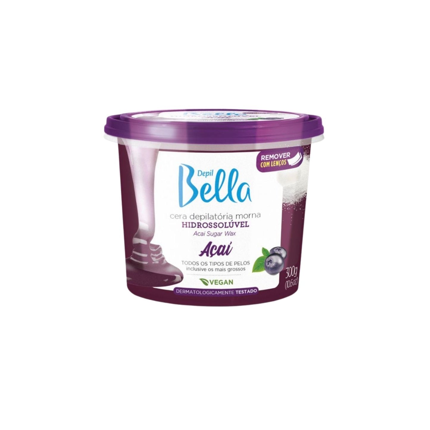 Cera Depilatória Depil Bella Morna Hidrossolúvel Açaí 300 g