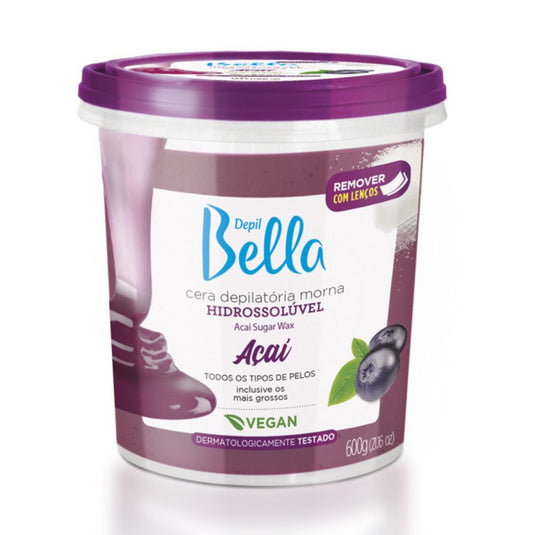 Cera Depilatória Depil Bella Morna Hidrossolúvel Açaí 600 g