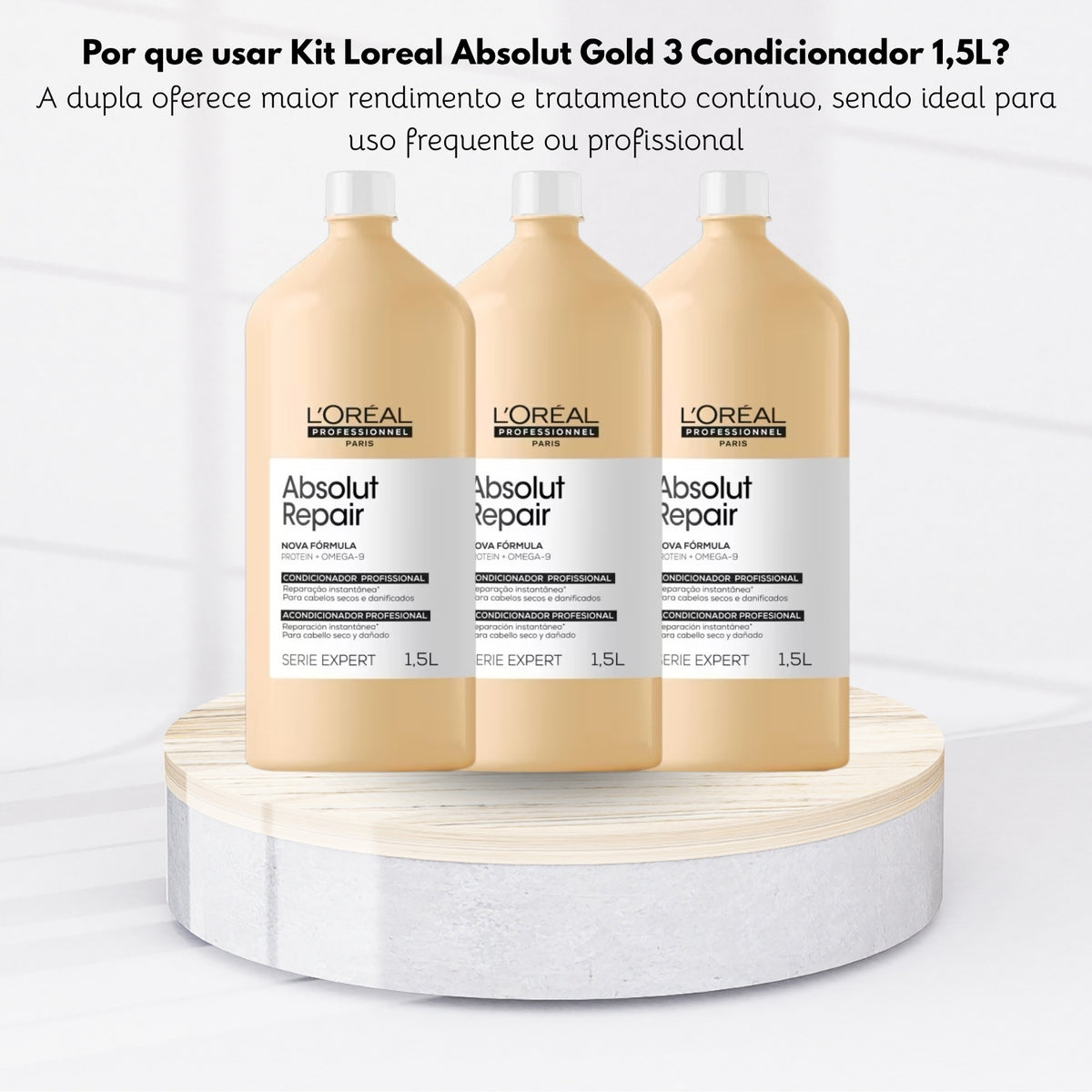 Kit Loreal Absolut Gold 3 Condicionador 1,5L