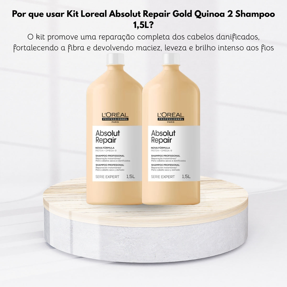 Kit Loreal Absolut Repair Gold Quinoa 2 Shampoo 1,5L
