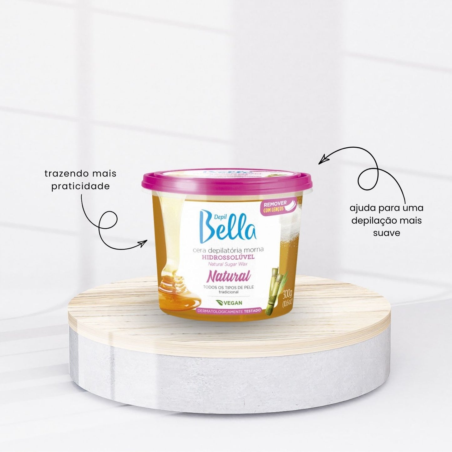 Cera Depilatória Depil Bella Hidrossolúvel Natural 300 g