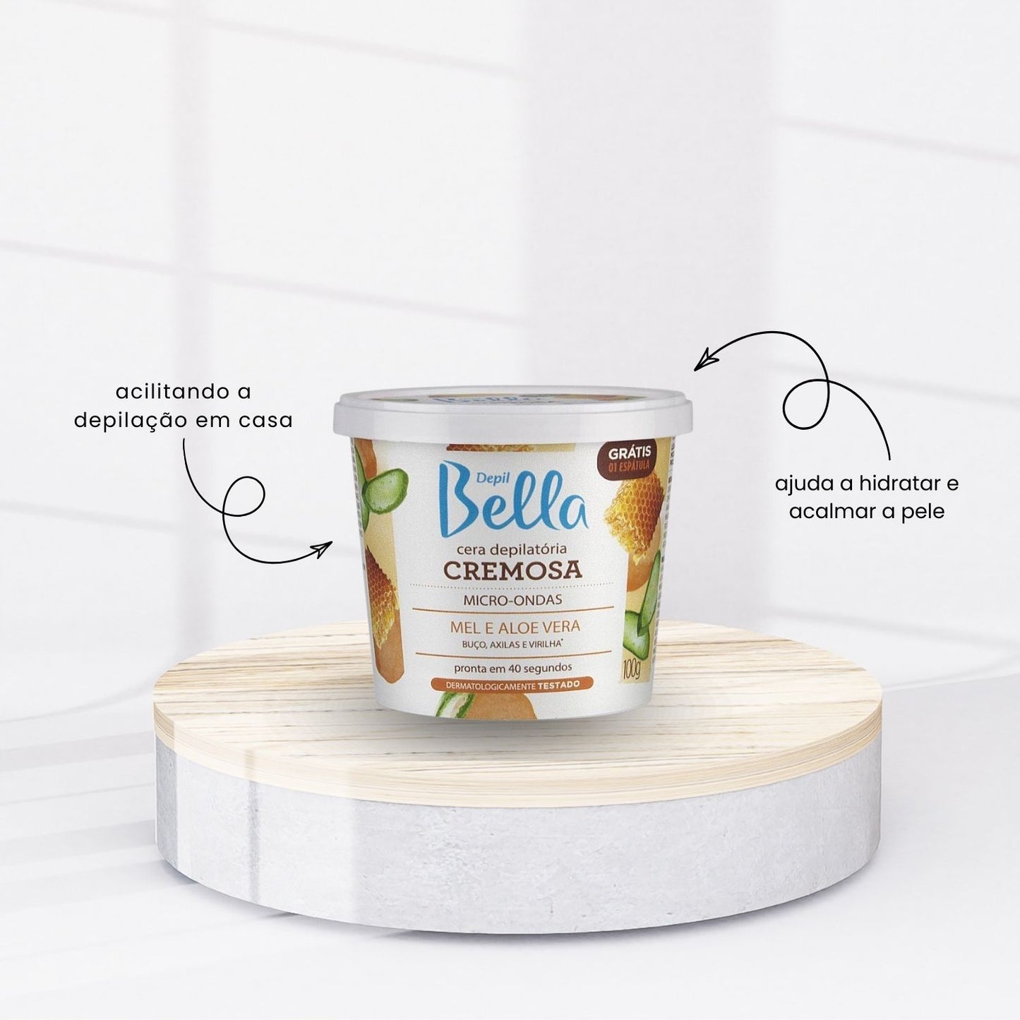 Cera Depilatória Depil Bella para Micro-Ondas Mel e Aloe Vera 100 g