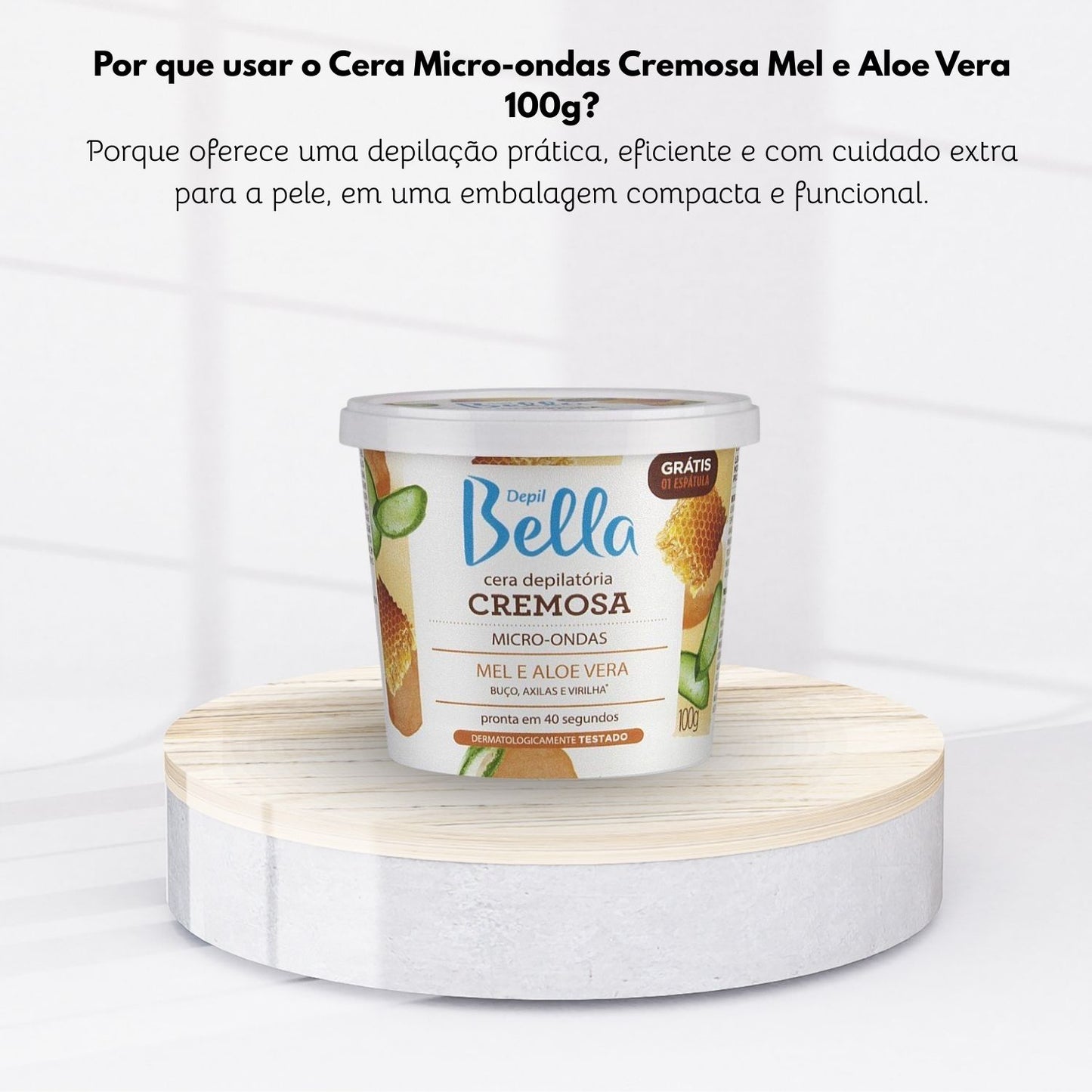 Cera Depilatória Depil Bella para Micro-Ondas Mel e Aloe Vera 100 g