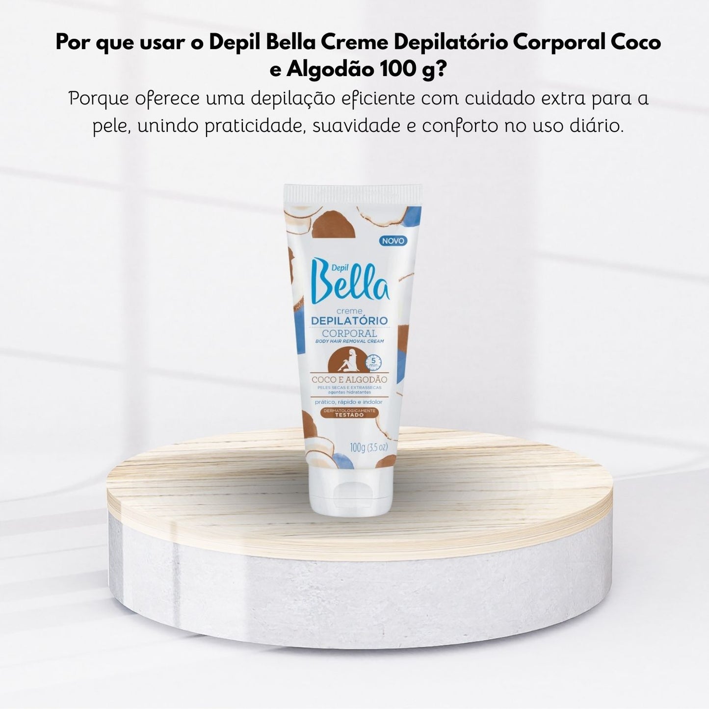 Depil Bella Creme Depilatório Corporal Coco e Algodão 100 g