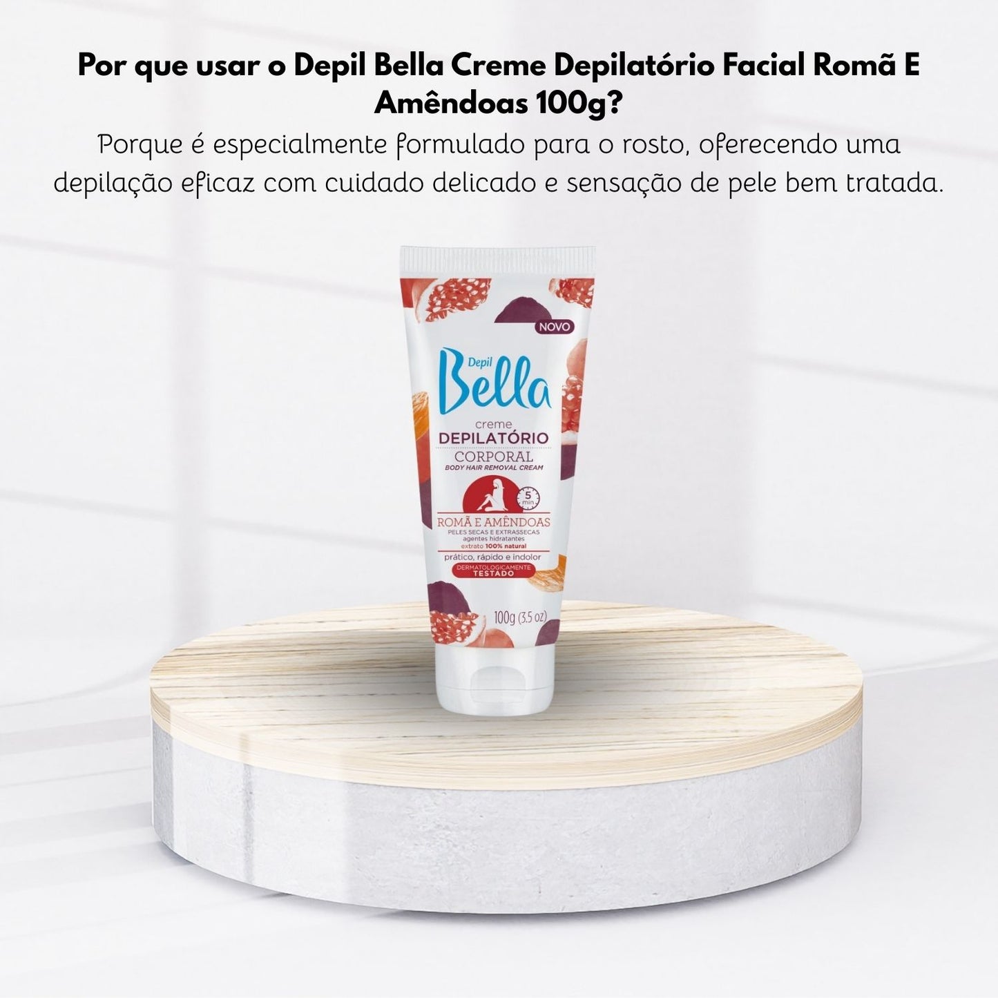 Depil Bella Creme Depilatório Corporal Romã e Amêndoas 100 g