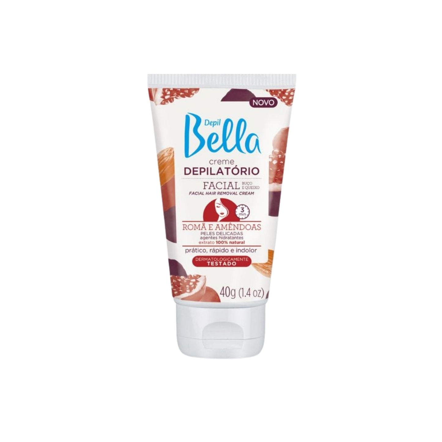 Depil Bella Creme Depilatório Facial Romã e Amêndoas 40 g
