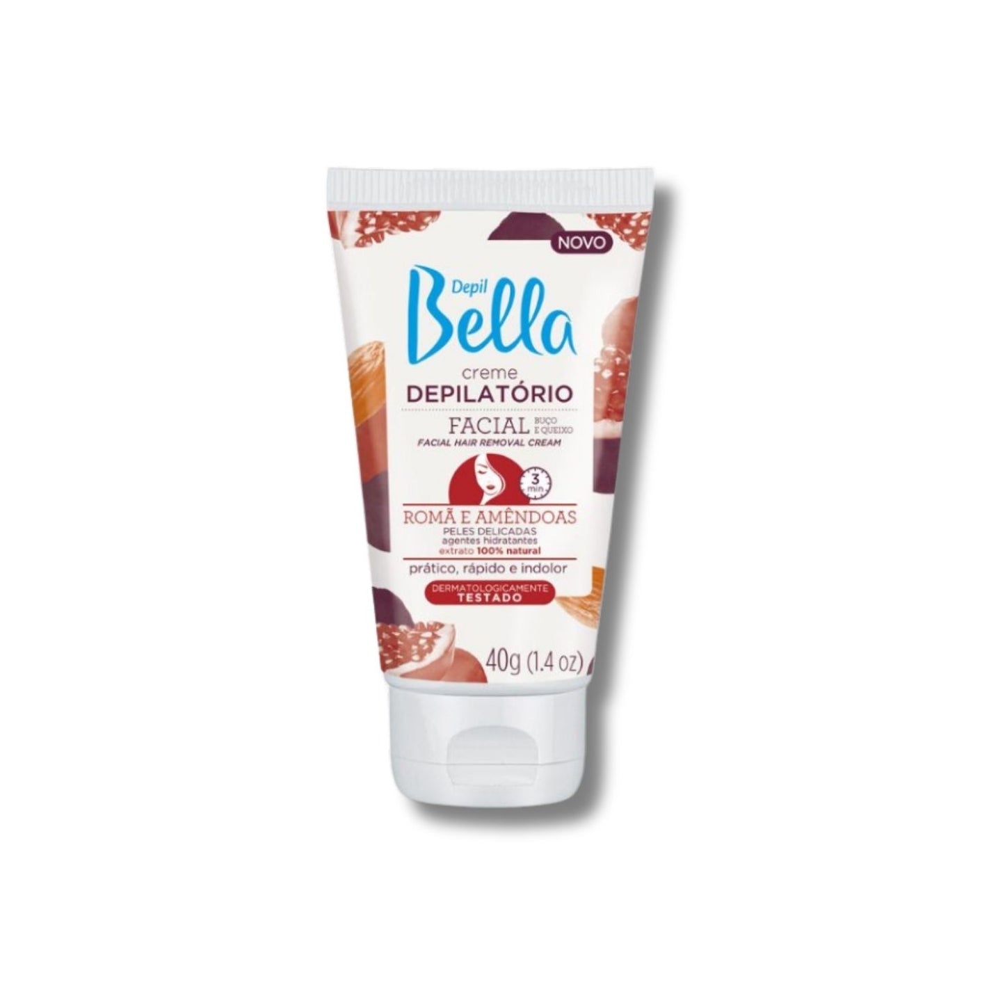 Depil Bella Creme Depilatório Facial Romã e Amêndoas 40 g