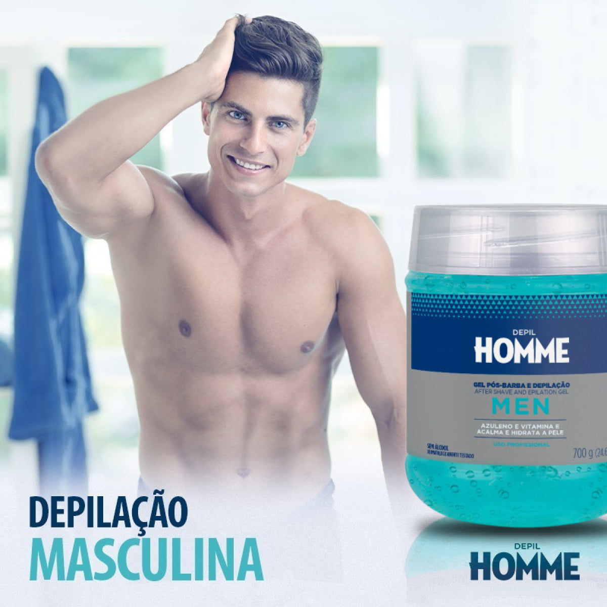 Depil Bella Homme Gel Pós-Barba e Pós-Depilação 700 g