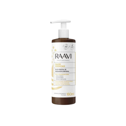 Raavi Oleo Vegetal de Massagem Oleos Essenciais 180 ml