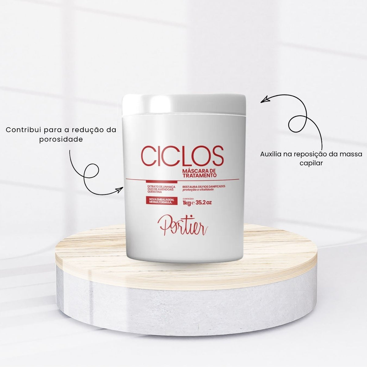 Kit Máscara de Tratamento Portier Ciclos Proteção 3 x 1 Kg