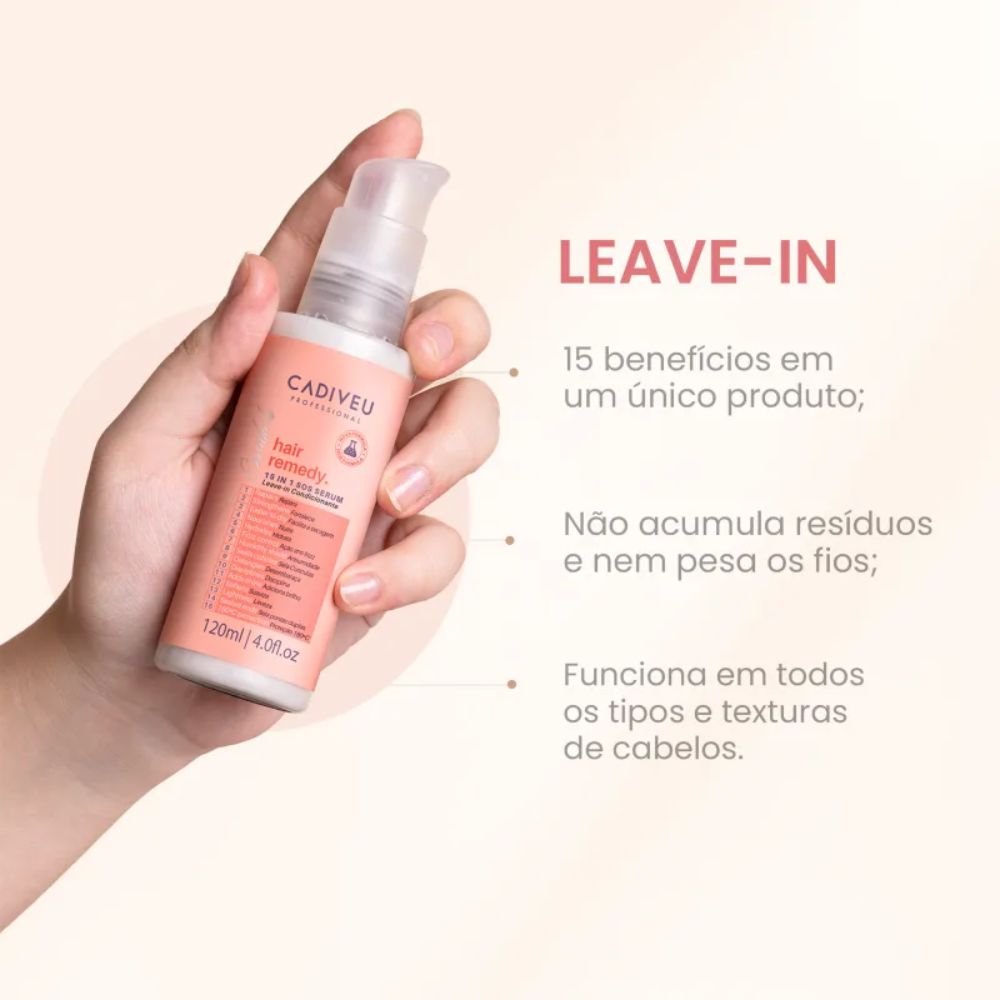 Leave-in Cadiveu Hair Remedy SOS 15 em 1 Sérum 120 ml