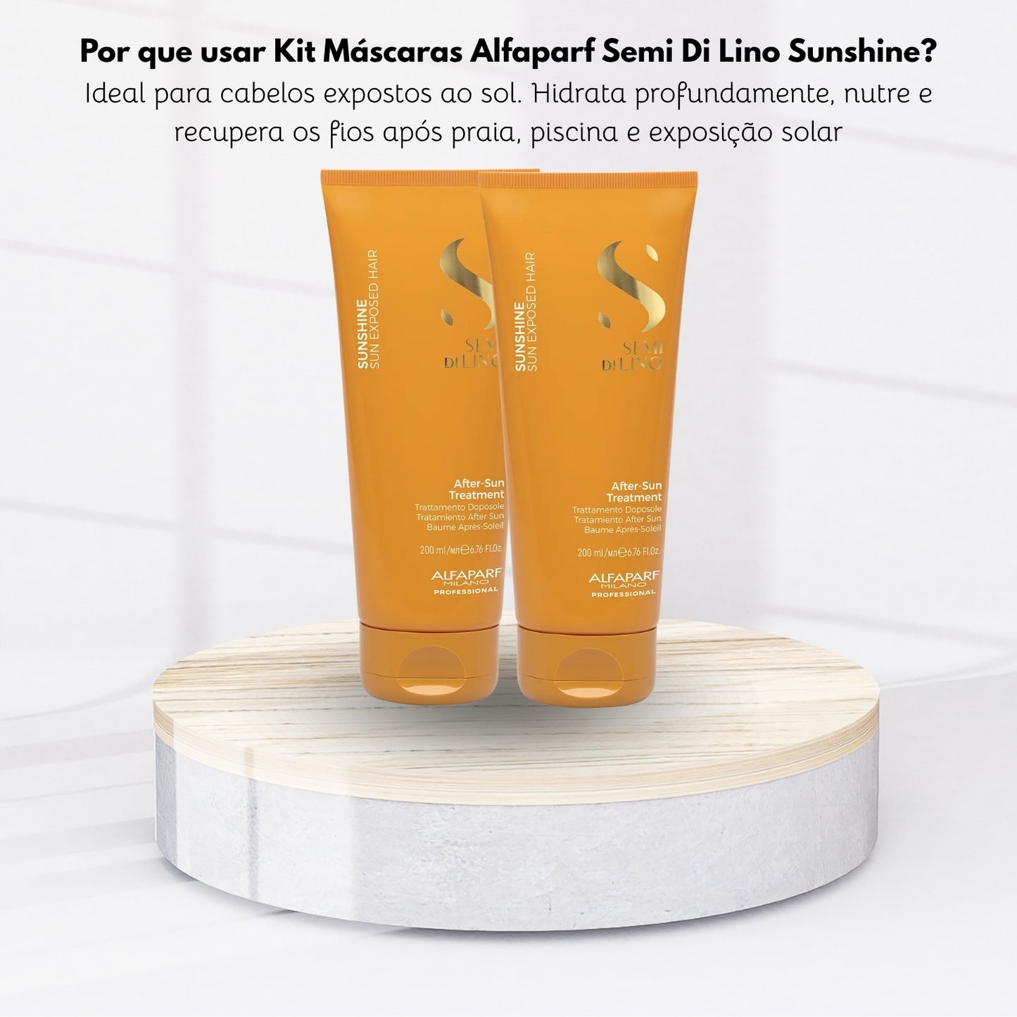 Kit Alfaparf Semi Di Lino Sunshine 2 Máscaras 200 ml