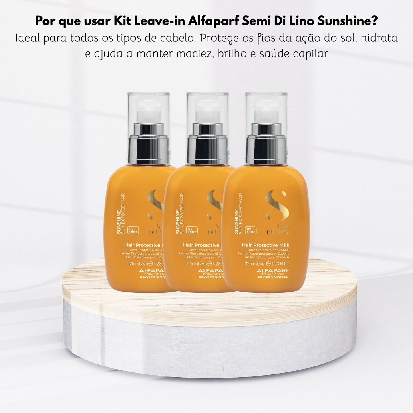 Kit Alfaparf Semi Di Lino Sunshine 3 Leave-in 125 ml