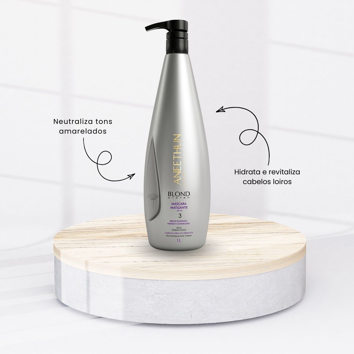 Shampoo Aneethun Blond Matizador 1 Litro