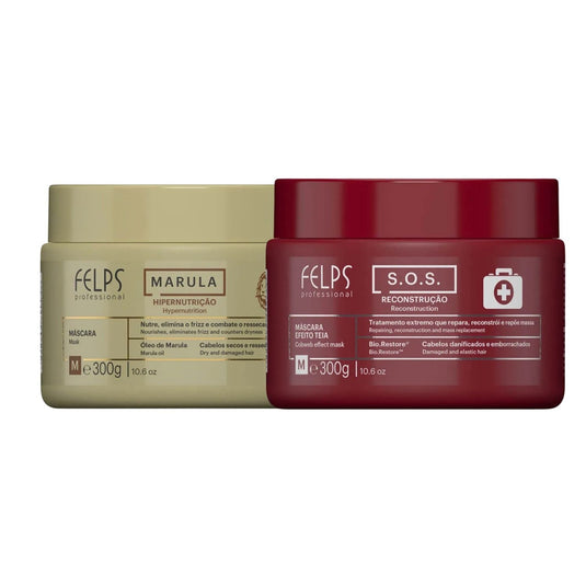 Kit Felps Cronograma Nutriforce (S.O.S + Marula 2 x 300 g)