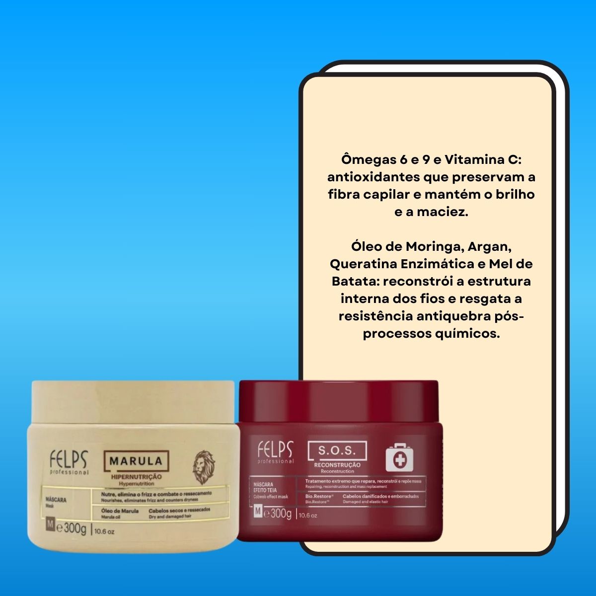 Kit Felps Cronograma Nutriforce (S.O.S + Marula 2 x 300 g)