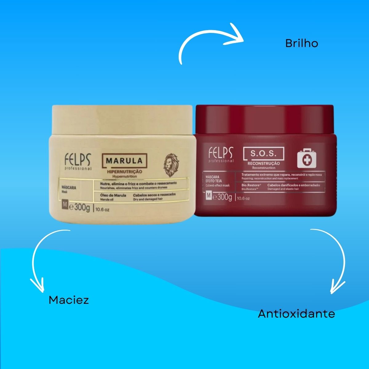 Kit Felps Cronograma Nutriforce (S.O.S + Marula 2 x 300 g)