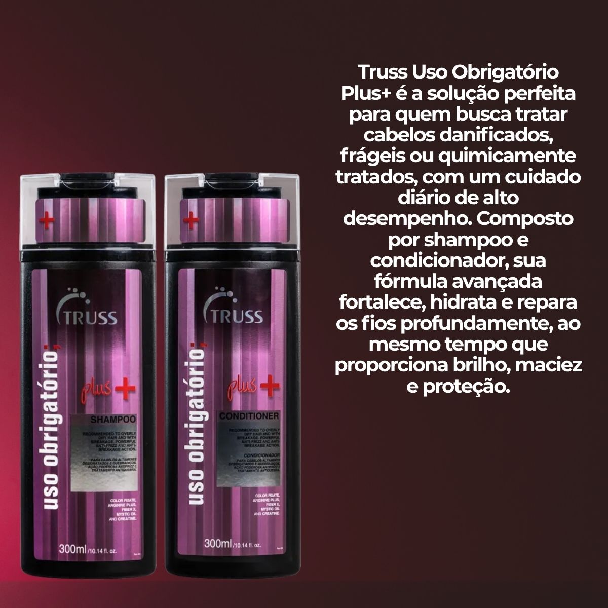 Kit Truss Uso Obrigatório Plus+ Shampoo 300 ml + Condicionador 300 ml