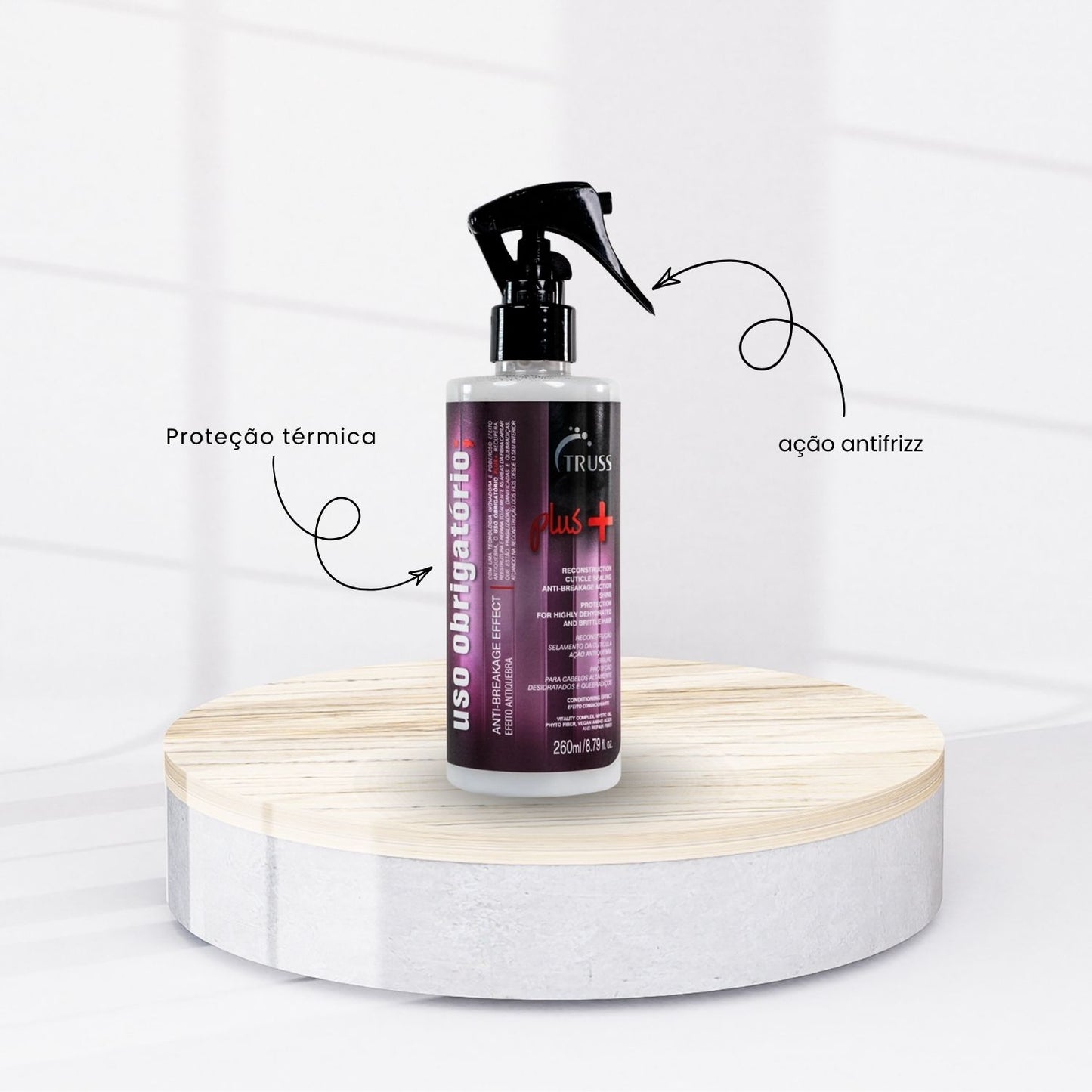 Kit Truss Uso Obrigatório Plus+ Shampoo + Condicionador 300 ml + Leave-in 260 ml