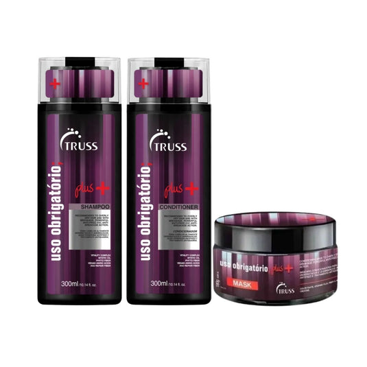 Kit Truss Uso Obrigatório Plus+ Shampoo + Condicionador 300 ml + Máscara 180 ml