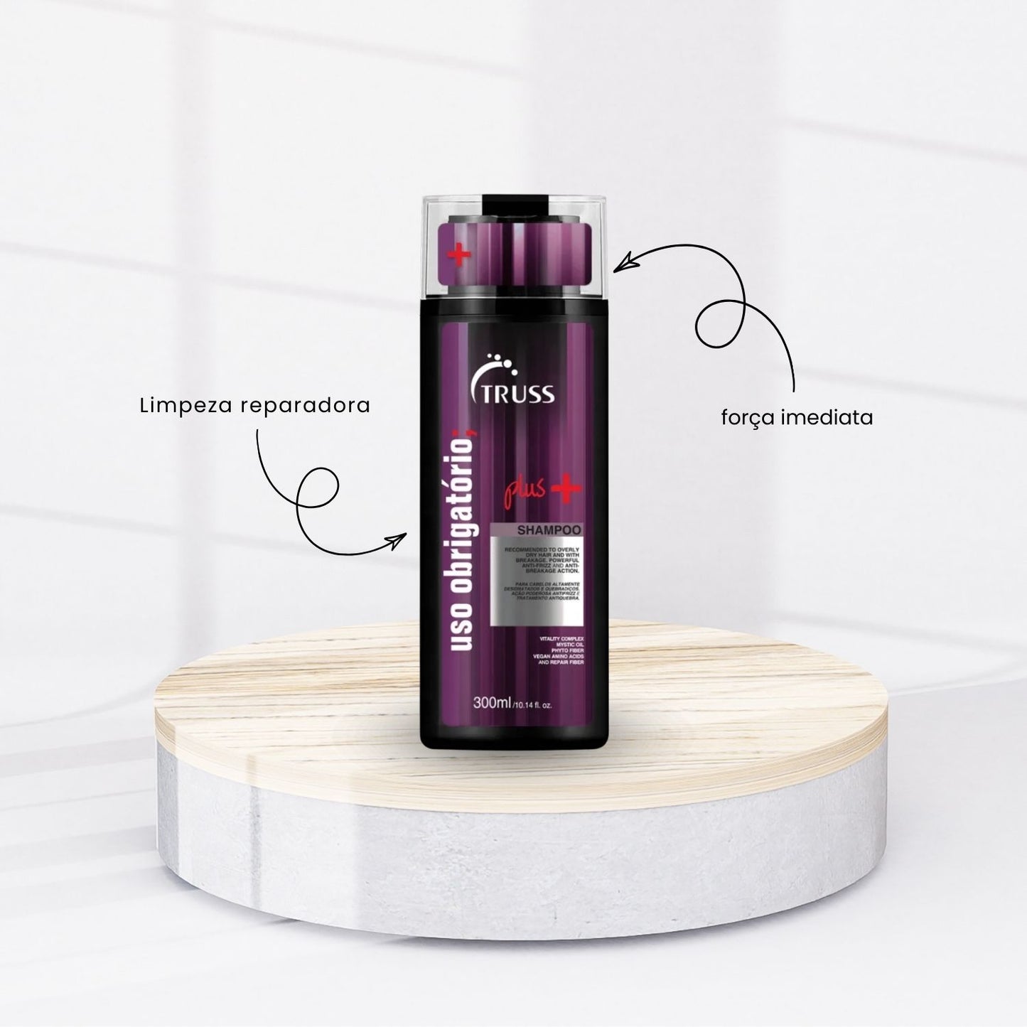 Kit Truss Uso Obrigatório Plus+ Shampoo + Condicionador 300 ml + Máscara 180 ml