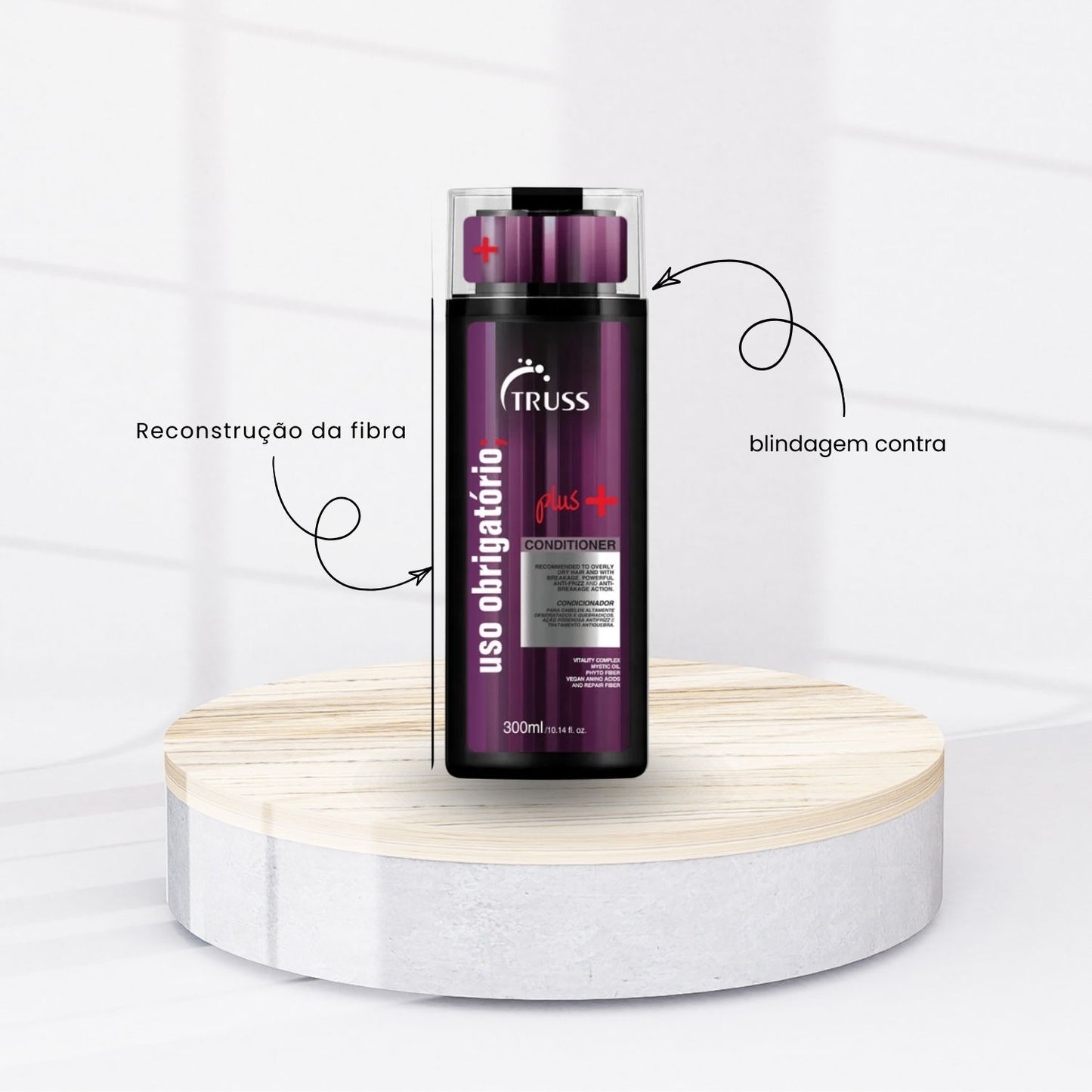 Kit Truss Uso Obrigatório Plus+ Shampoo + Condicionador 300 ml + Máscara 180 ml