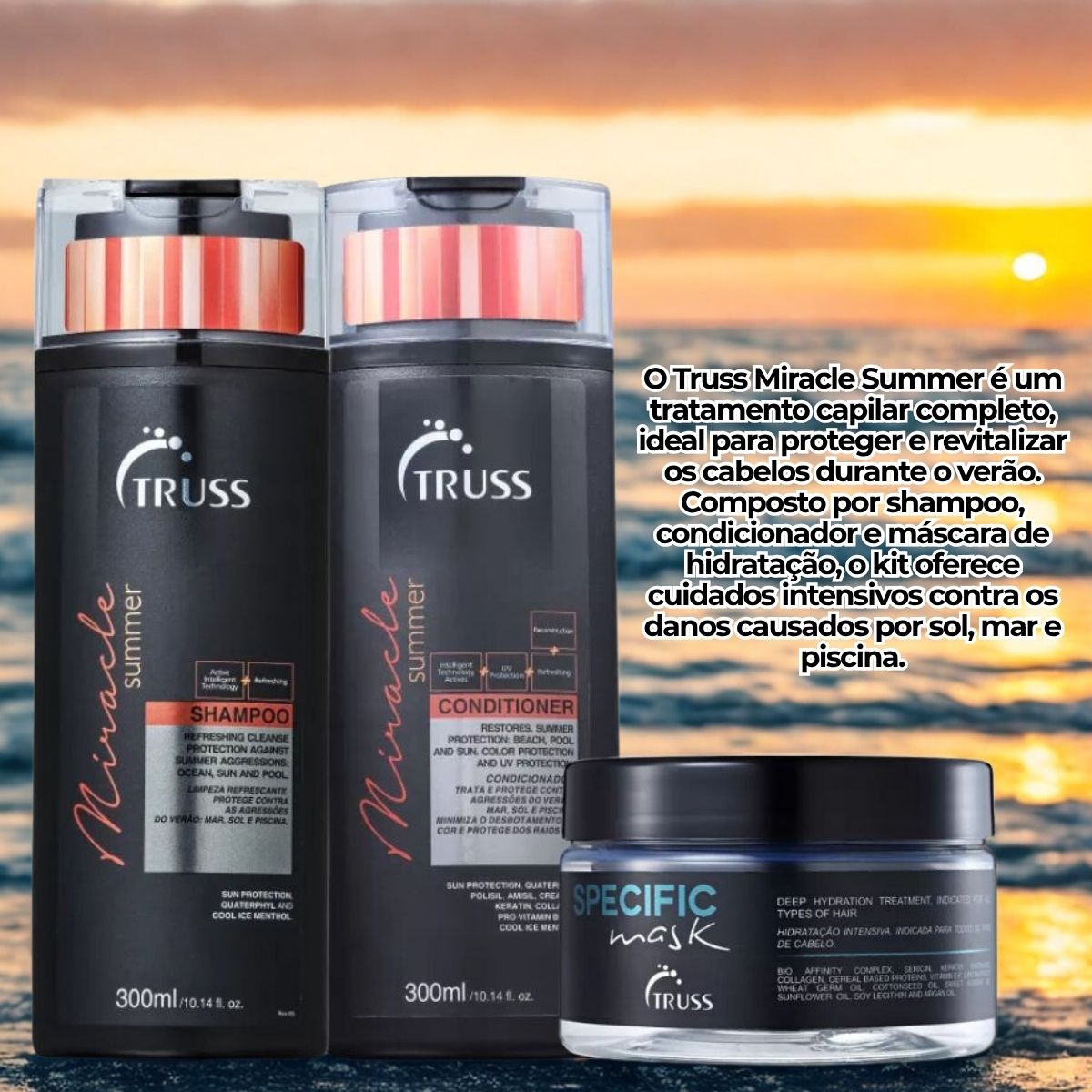 Kit Truss Miracle Summer Shampoo + Condicionador 300 ml + Specific 180 ml