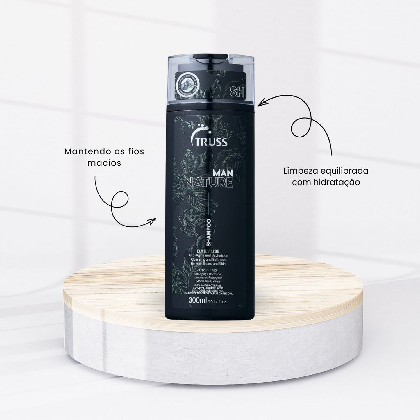 Kit Truss Man Nature Shampoo + Condicionador 300 ml + Uso Obrigatorio 260 ml