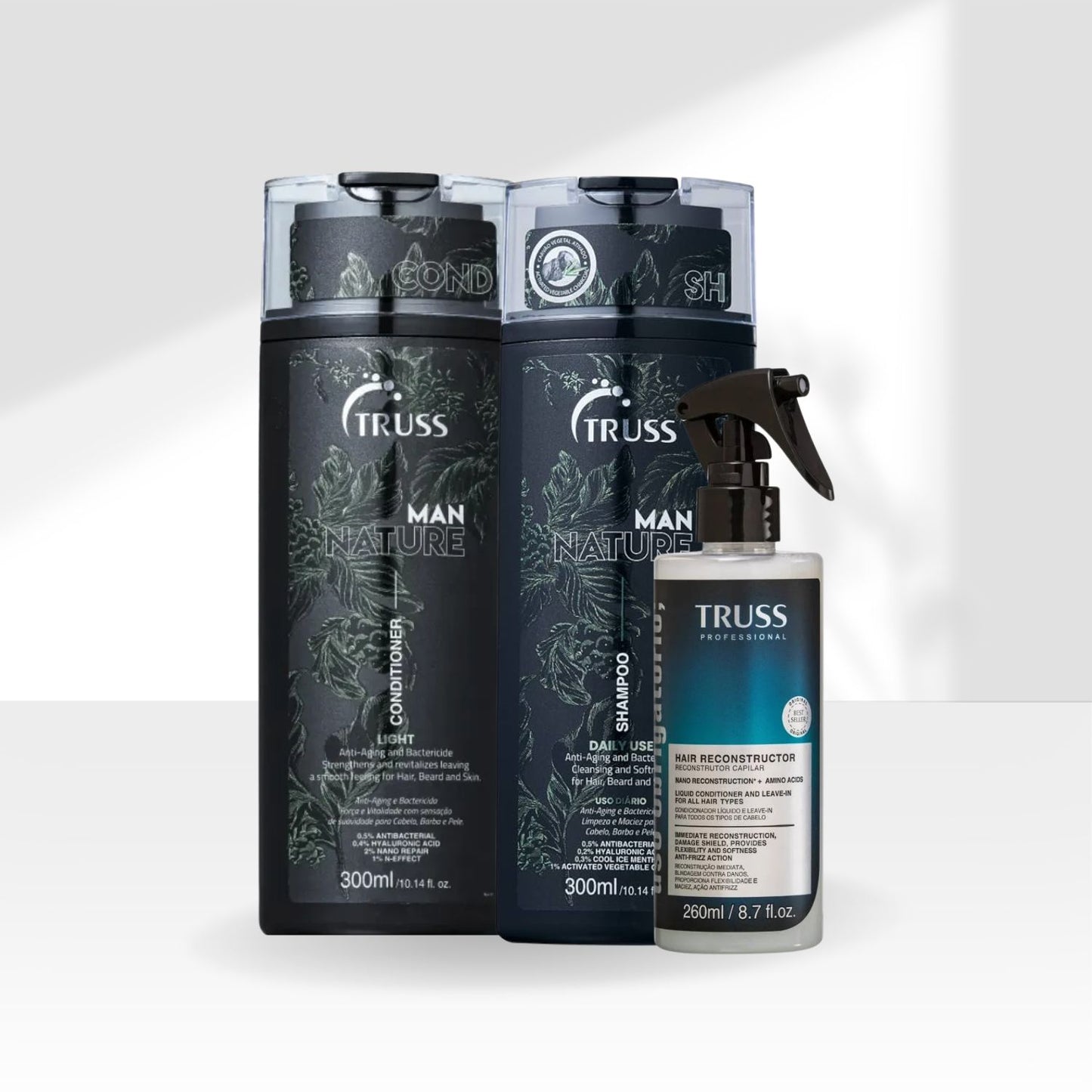 Kit Truss Man Nature Shampoo + Condicionador 300 ml + Uso Obrigatorio 260 ml