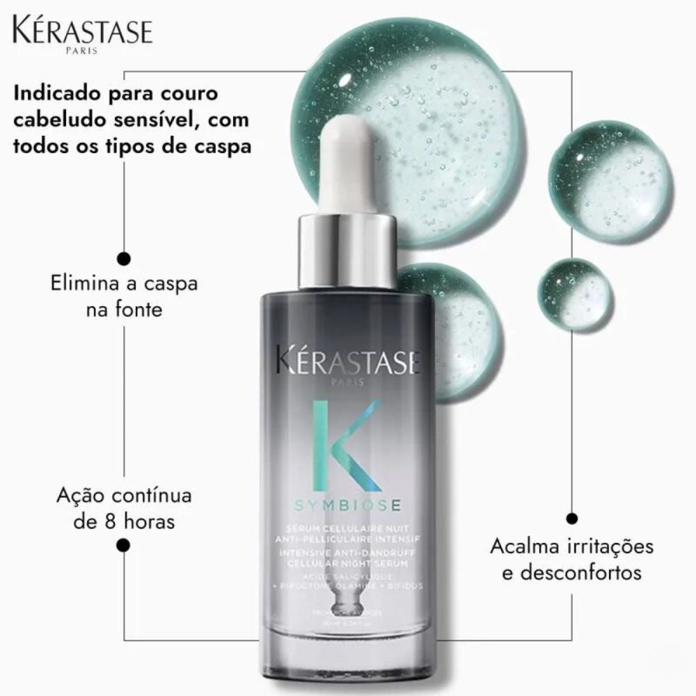 Serum Kérastase Symbiose Cellulaire Nuit Anti-Pelliculaire Intensif Oleo Reparador de Pontas Noturno 90 ml