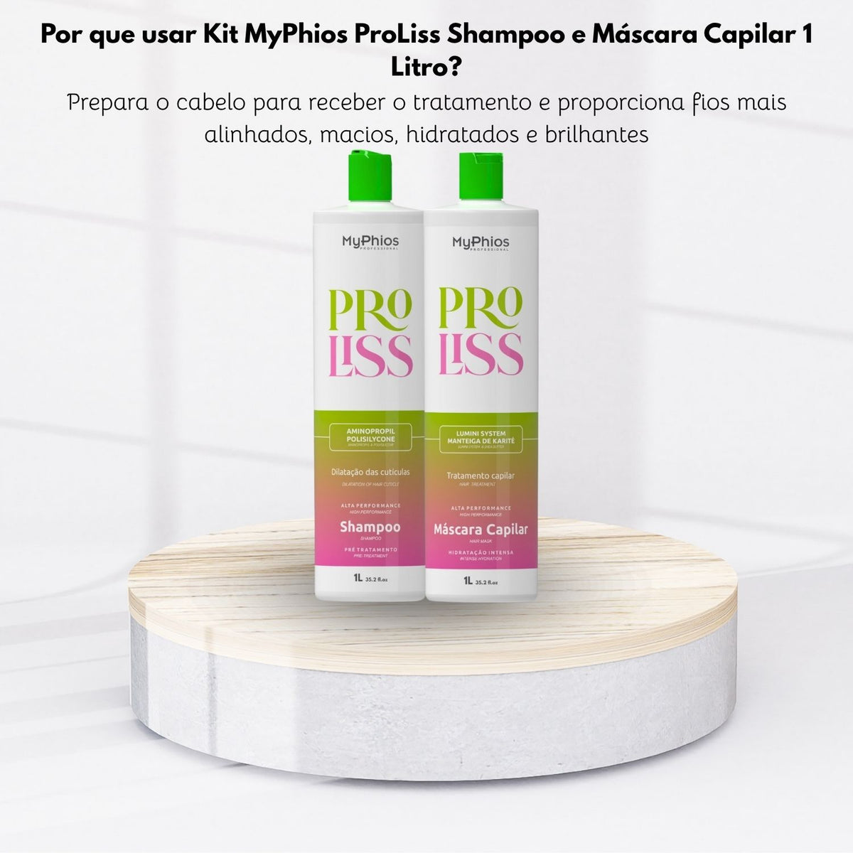 Kit MyPhios ProLiss Shampoo e Máscara Capilar 1 Litro