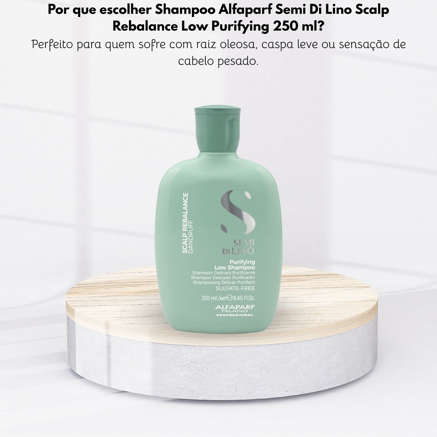 Shampoo Alfaparf Semi Di Lino Scalp Rebalance Low Purifying Shampoo para Cabelo Oleoso 250 ml