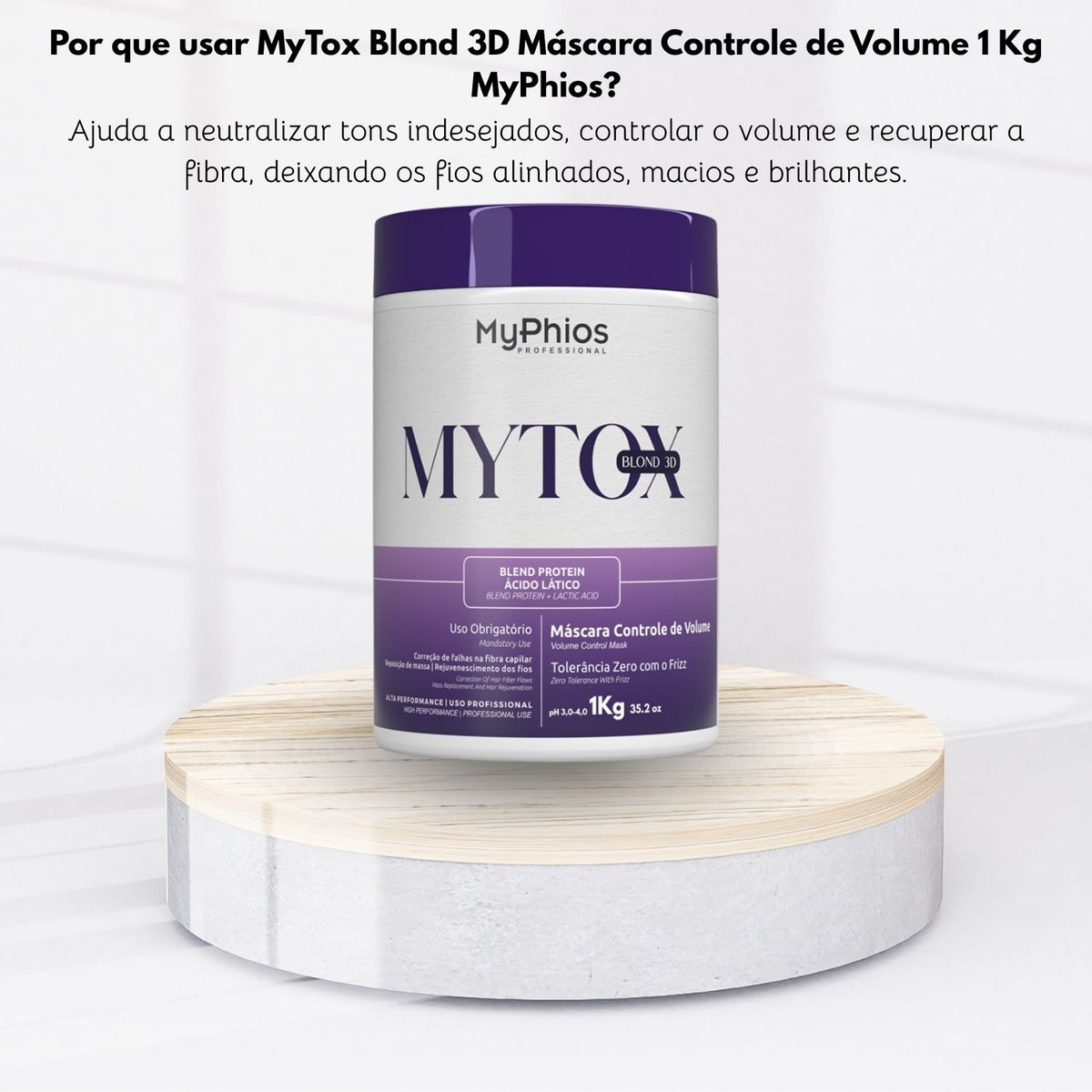 Botox Capilar Capilar MyPhios MyTox Blond 3D Máscara Controle de Volume 1 Kg