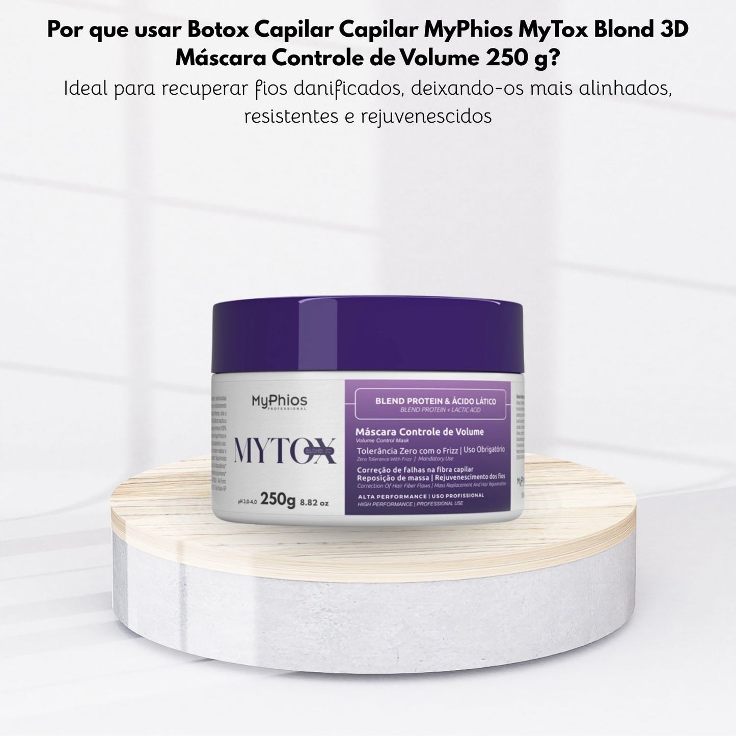 Botox Capilar Capilar MyPhios MyTox Blond 3D Máscara Controle de Volume 250 g