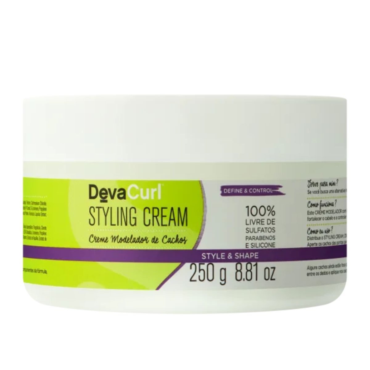 Leave-in DevaCurl Styling Cream Creme Modelador de Cachos para Cabelo Cacheado 250 g