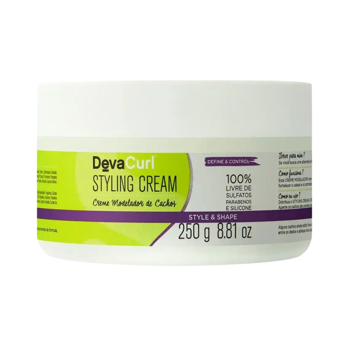 Leave-in DevaCurl Styling Cream Creme Modelador de Cachos para Cabelo Cacheado 250 g