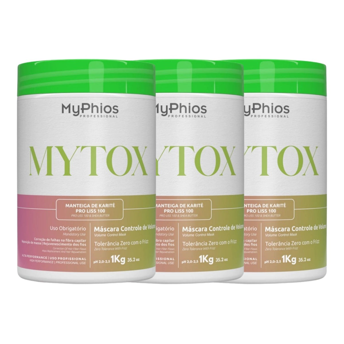 Kit MyPhios Mytox 3 Máscara Controle de Volume 1 Kg