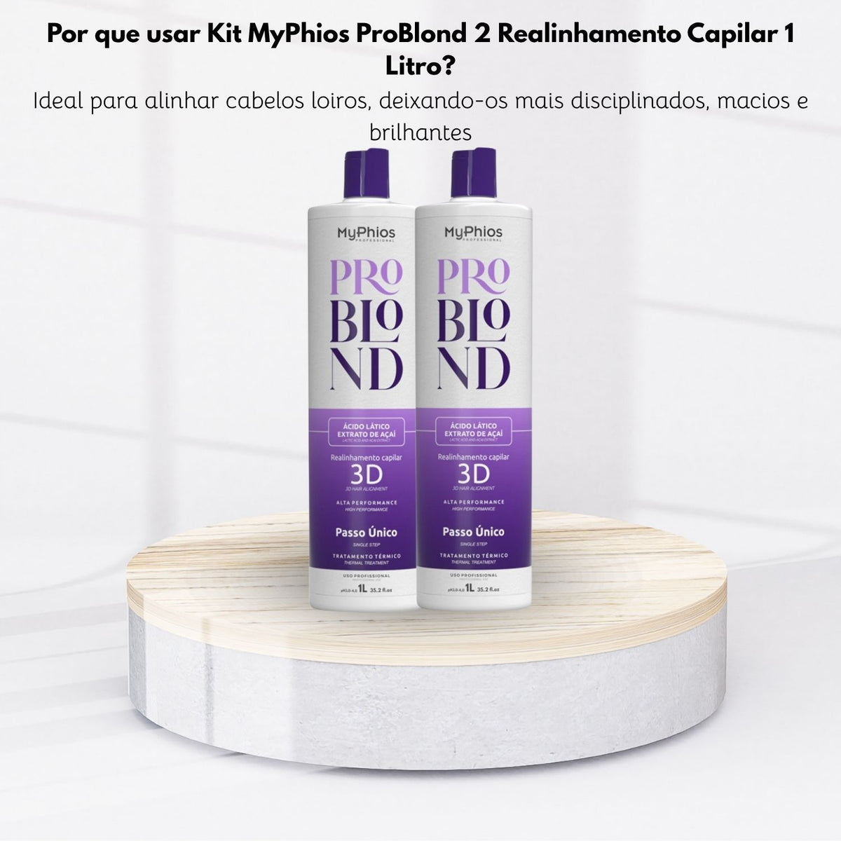 Kit MyPhios ProBlond 2 Realinhamento Capilar 1 Litro