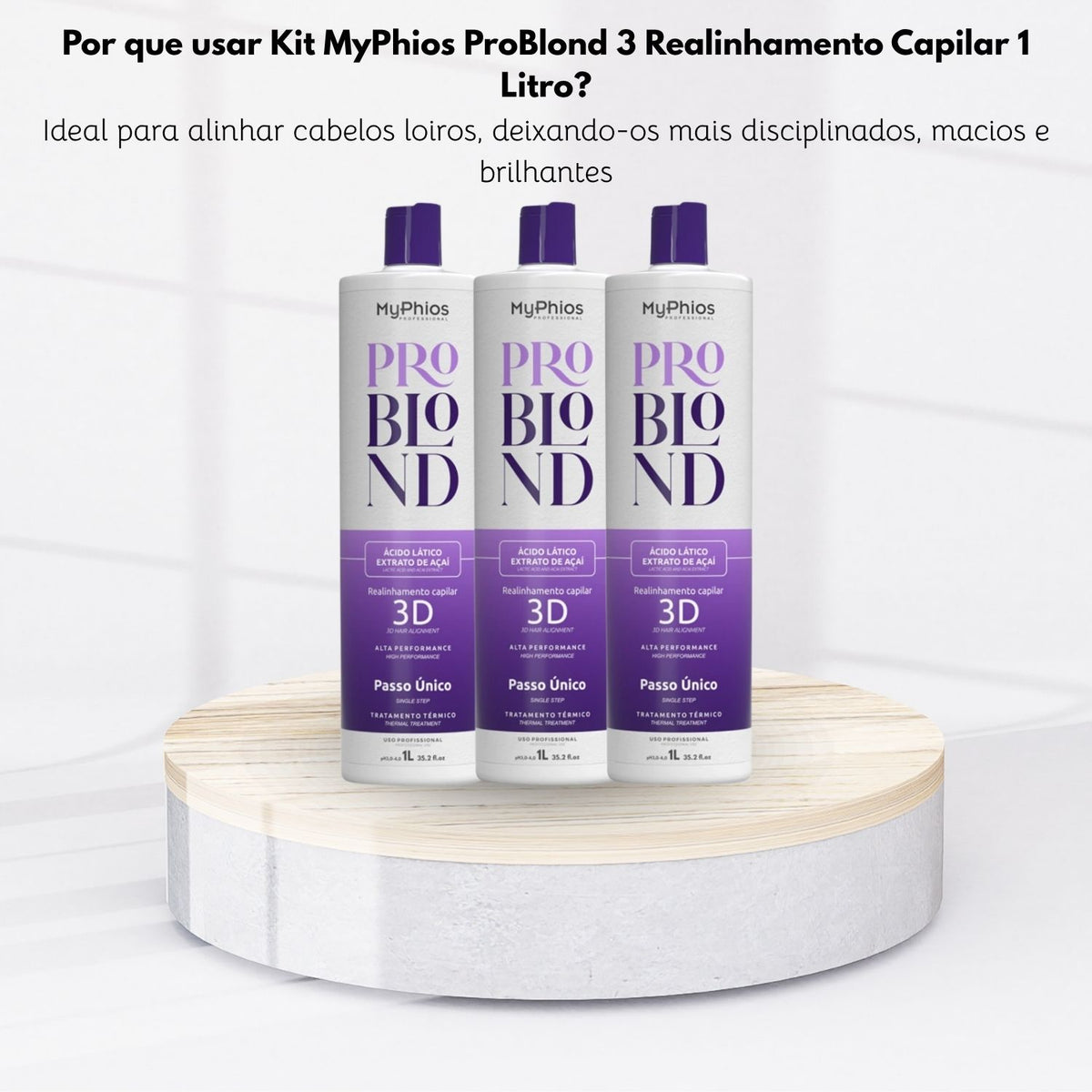 Kit MyPhios ProBlond 3 Realinhamento Capilar 1 Litro