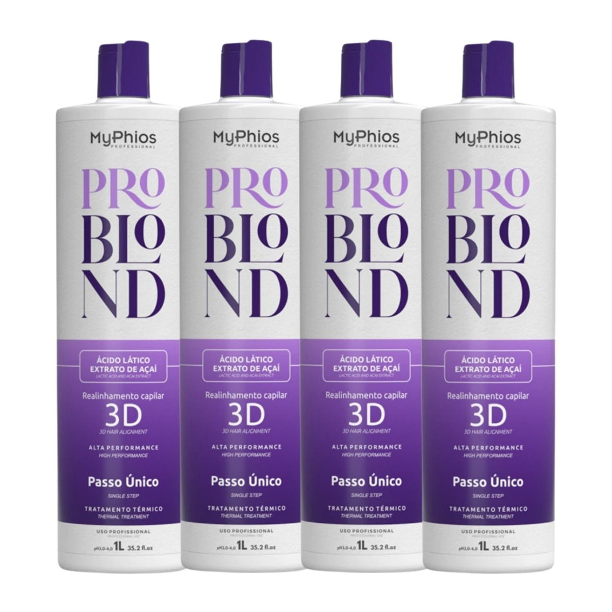 Kit MyPhios ProBlond 4 Realinhamento Capilar 1 Litro