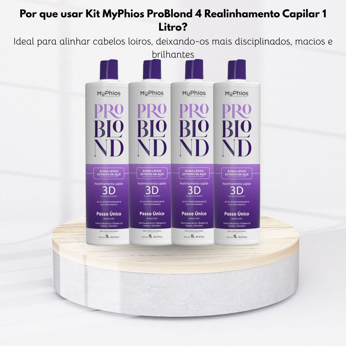 Kit MyPhios ProBlond 4 Realinhamento Capilar 1 Litro