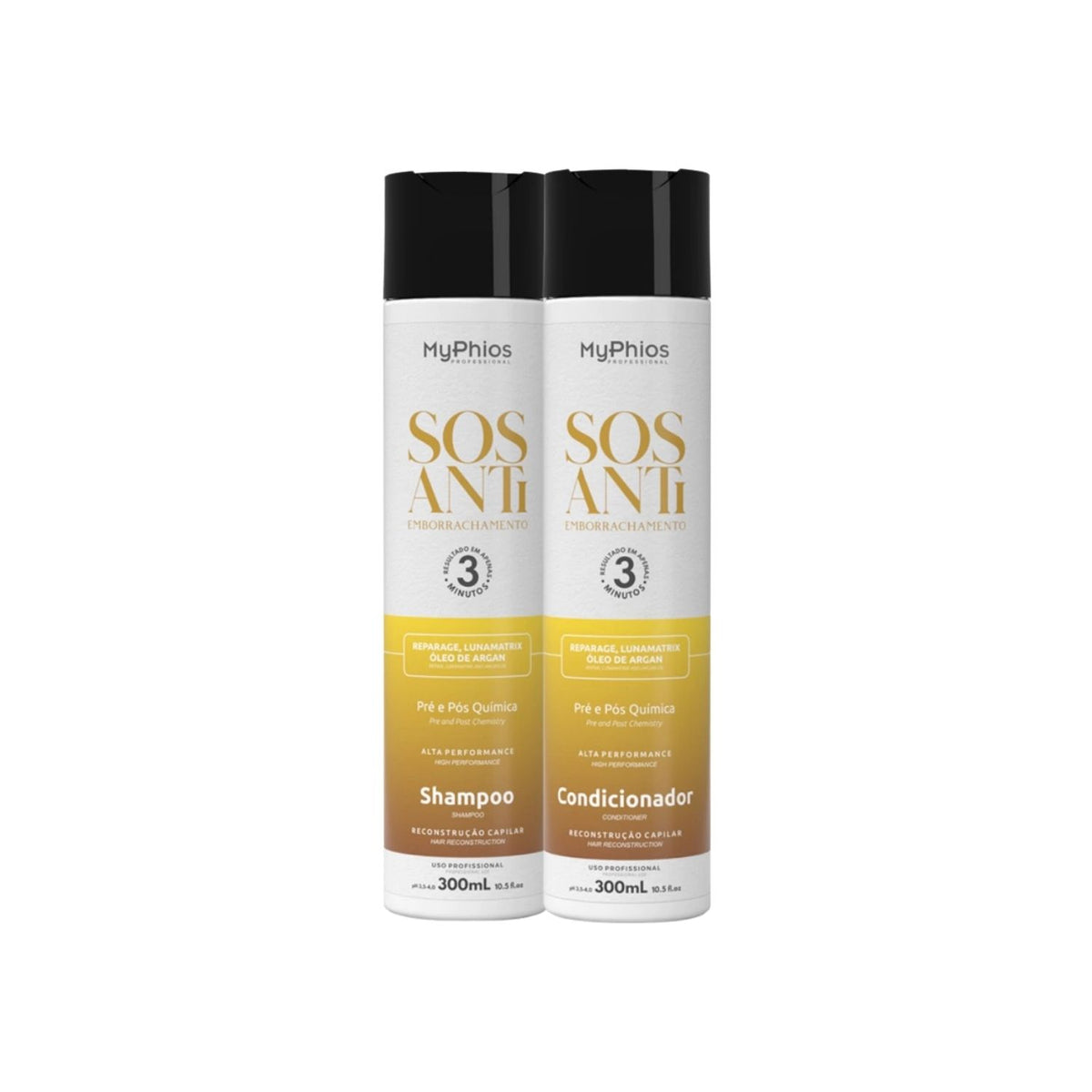 Kit MyPhios SOS Antiemborrachamento Shampoo e Condicionador 300 ml