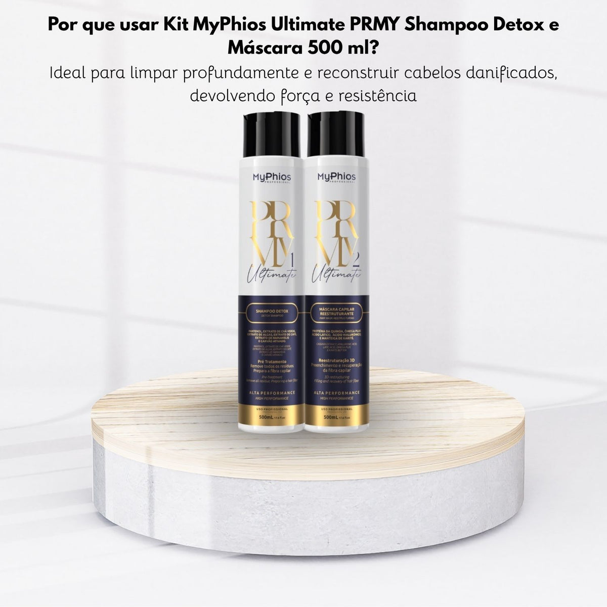 Kit MyPhios Ultimate PRMY Shampoo Detox e Máscara 500 ml