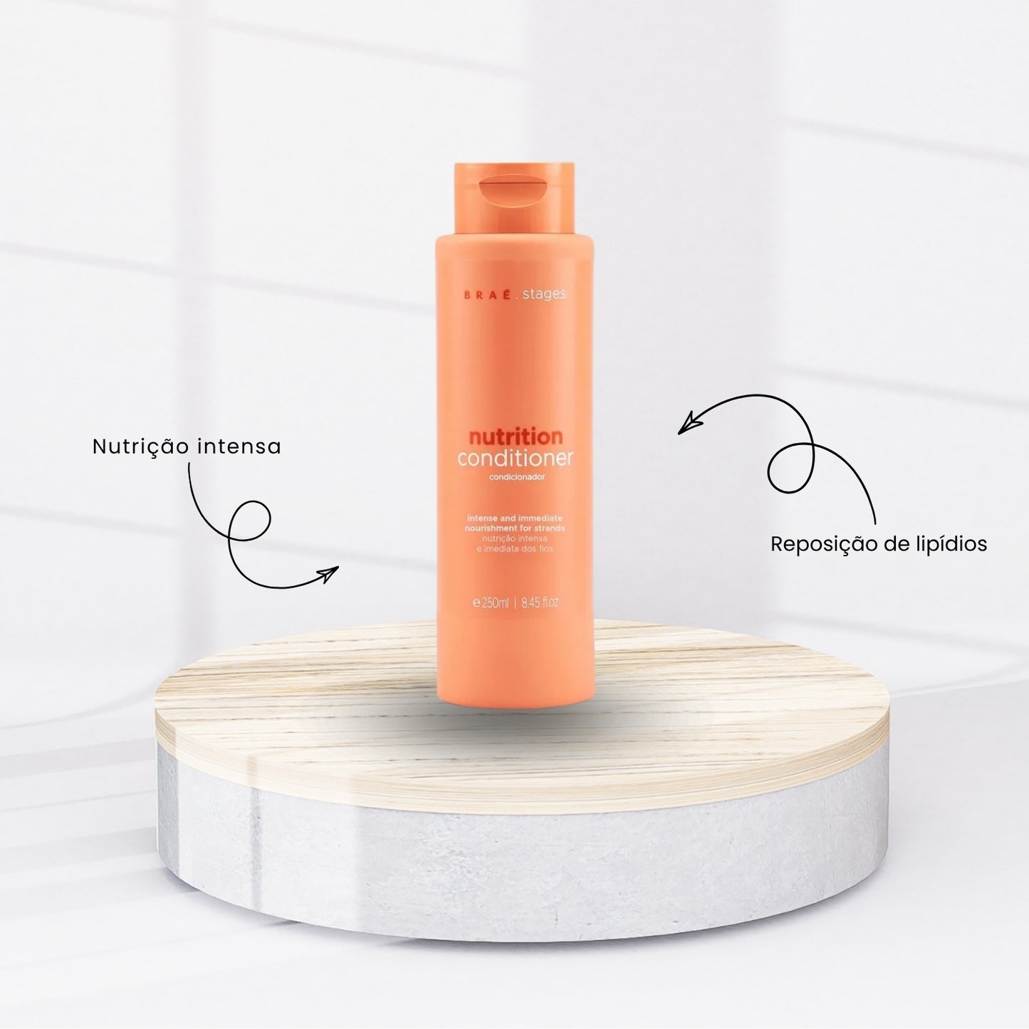 Condicionador Braé Stages Nutrition Hidratação Cabelos Danificados 250 ml