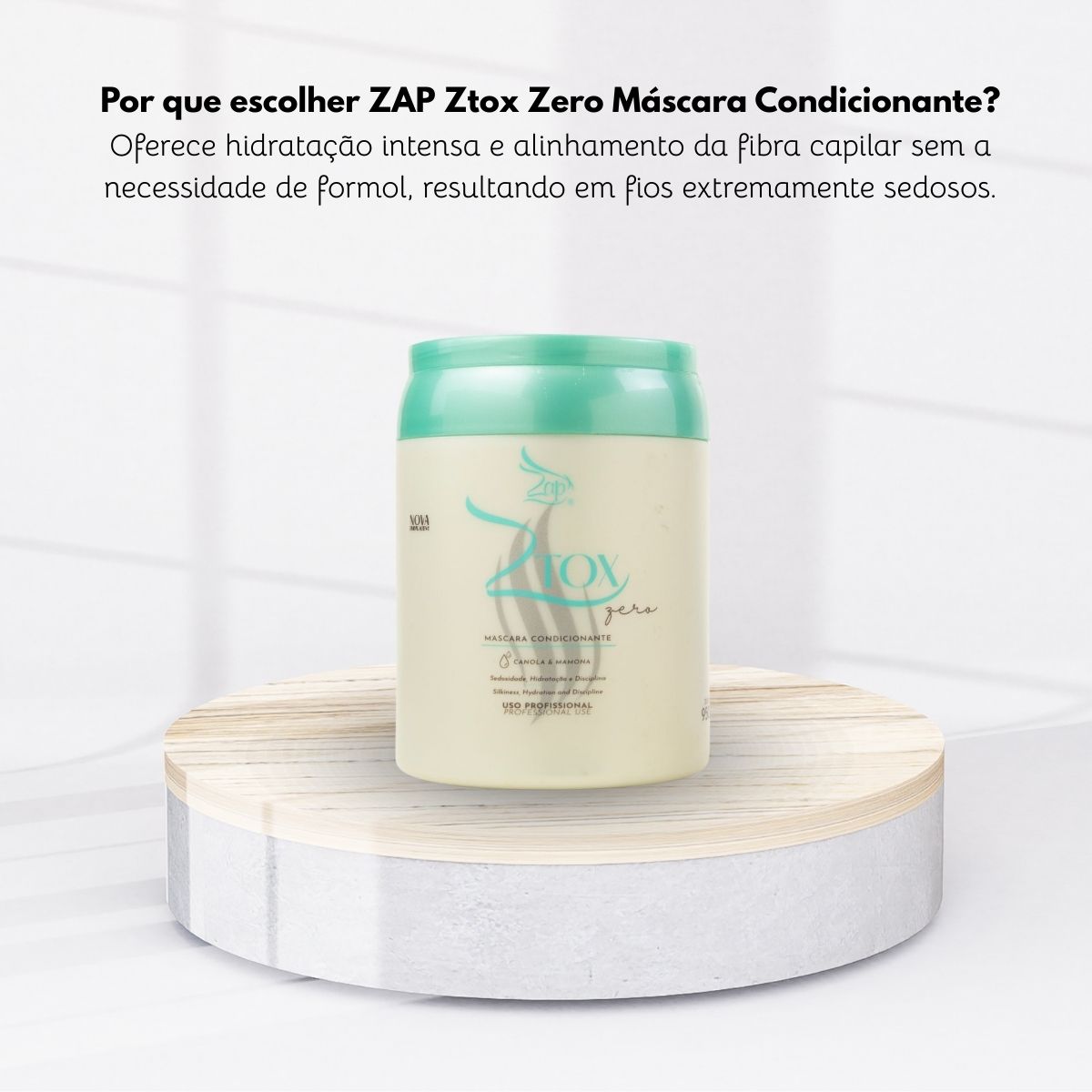 Botox Capilar Zap Ztox Zero Orgânico Canola e Mamona Condicionante 950 g