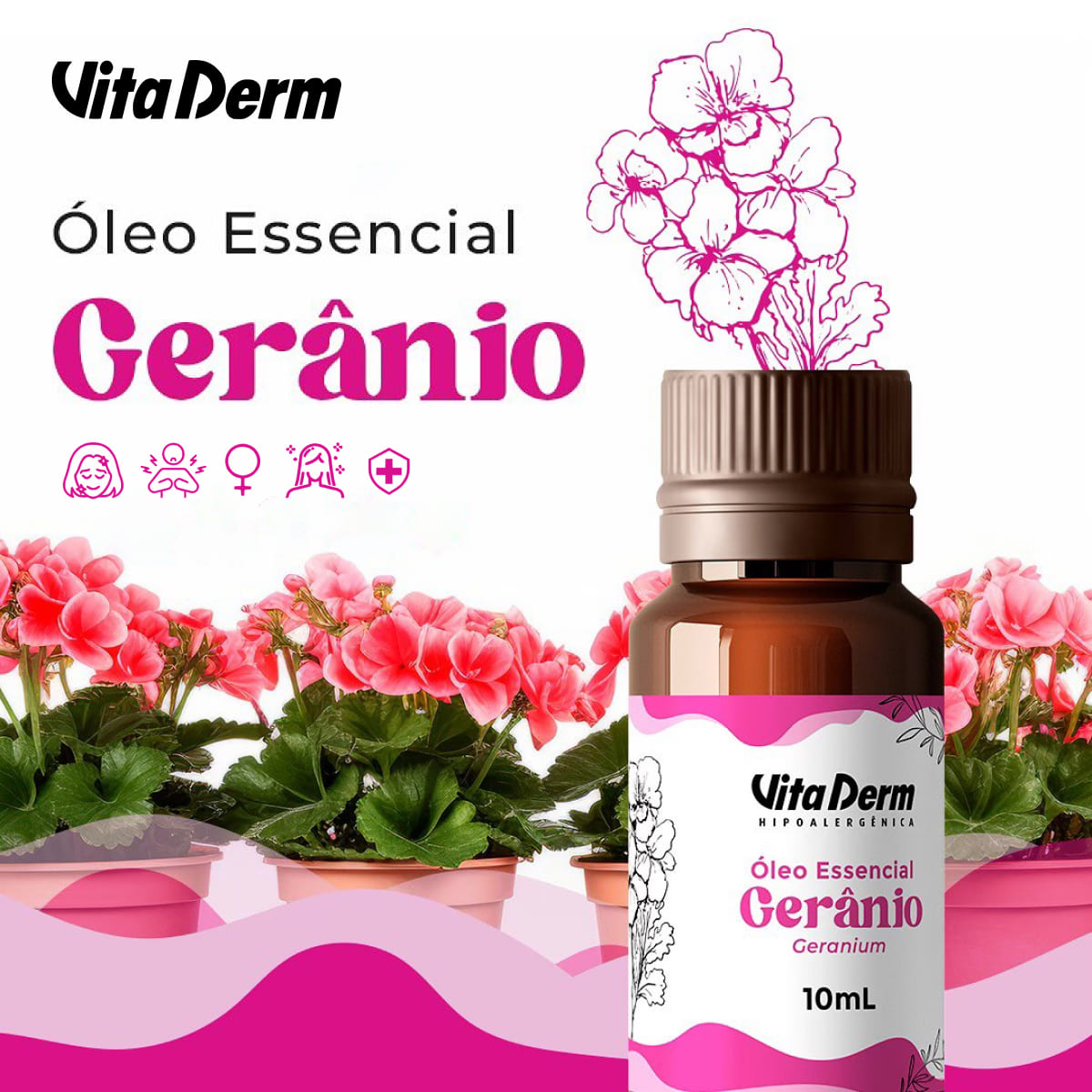 Oleo Essencial Vita Derm de Gerânio 10 ml